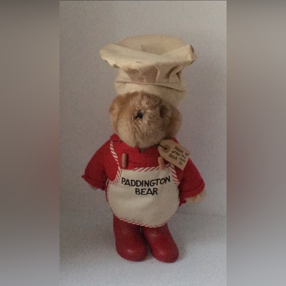 Vintage 1975 15” Paddington Bear Chef and unframed print